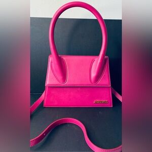 Jacquemus LARGE Pink Calfskin Leather Le Grand Chiquito. Authentic & Like New